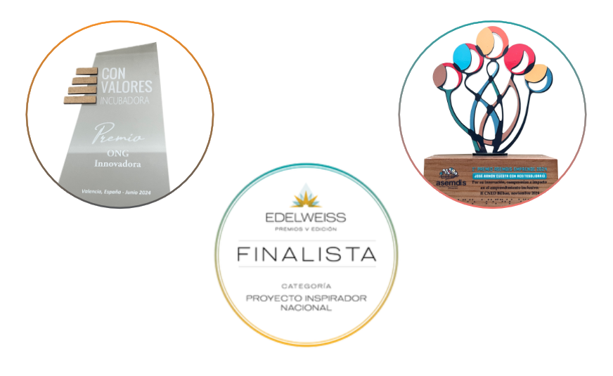 Premio a la ONG innovadora 2024, Premio nacional al Emprendimiento 2024 y Finalista Premios Edelweiss 2025